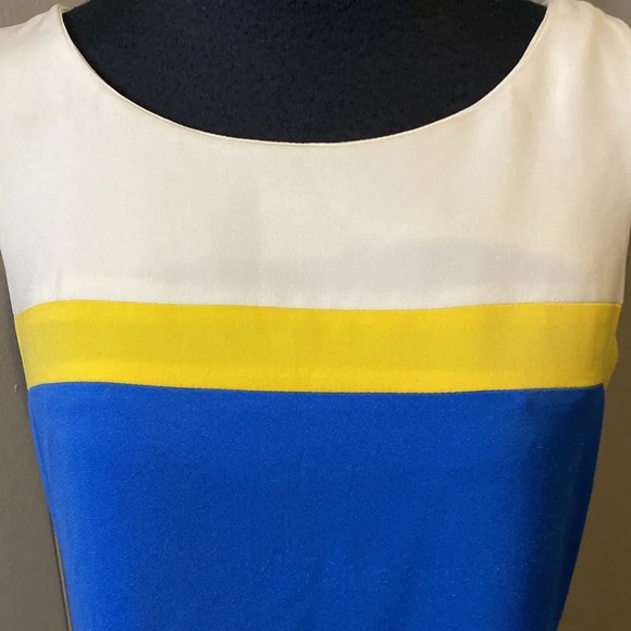 Z Adore Small Striped Shift Midi Dress Sleeveless Back Zipper Colorblock - Picture 3 of 9